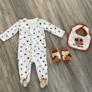 Baby Thanksgiving Outfit Pajamas 6 Months